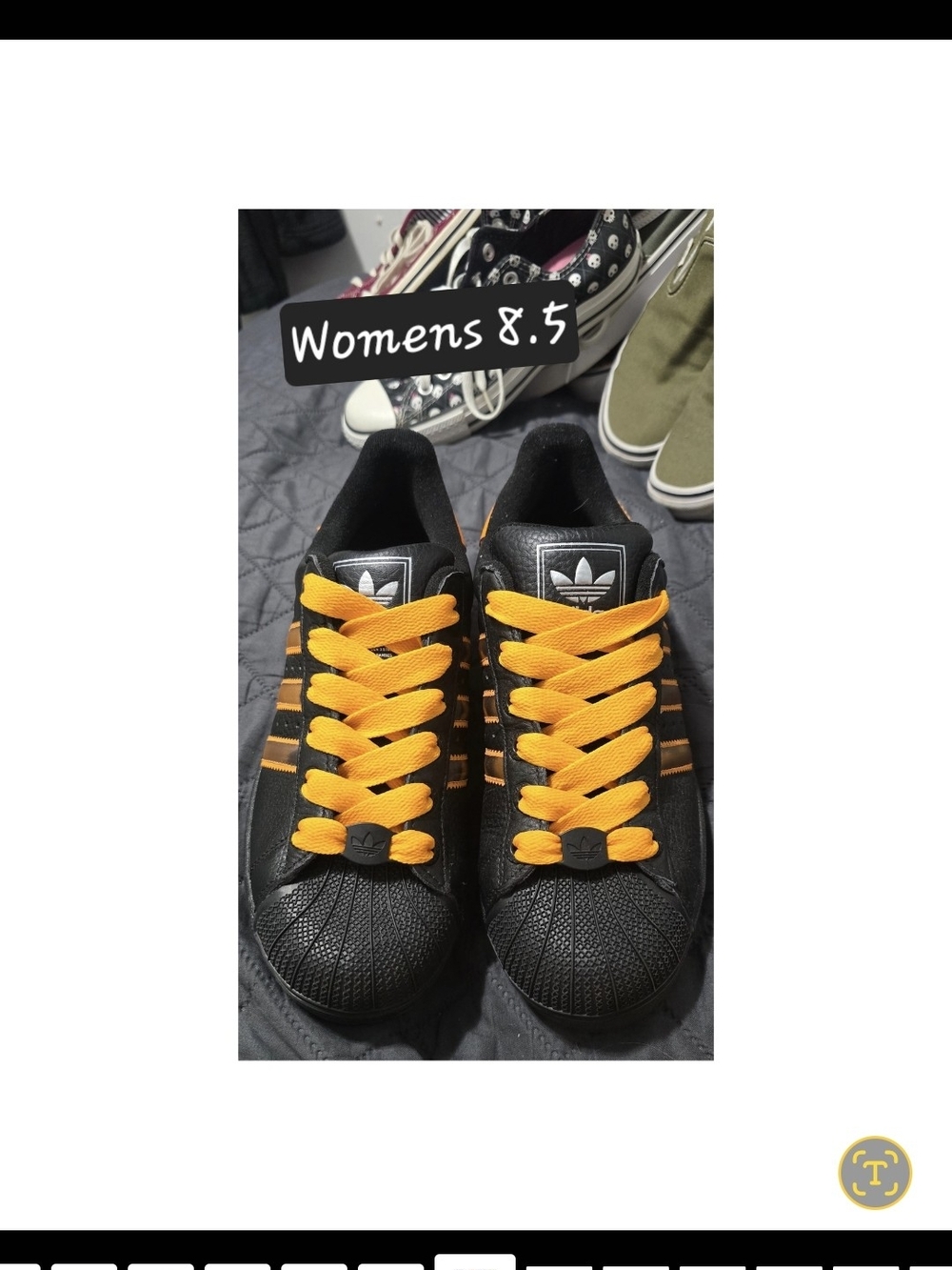Adidas Superstar Sneakers with Bright Orange Laces